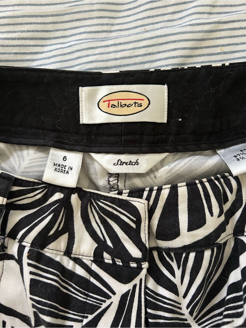 Talbots Black and White Cropped Pants